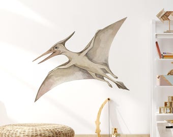 Pterodactyl Wall Decal, Dinosaur Wall Art for Kids Room, Boys Bedroom, Dinosaur Wall Sticker, Boys Dino Nursery Room Decor, Peel and Stick