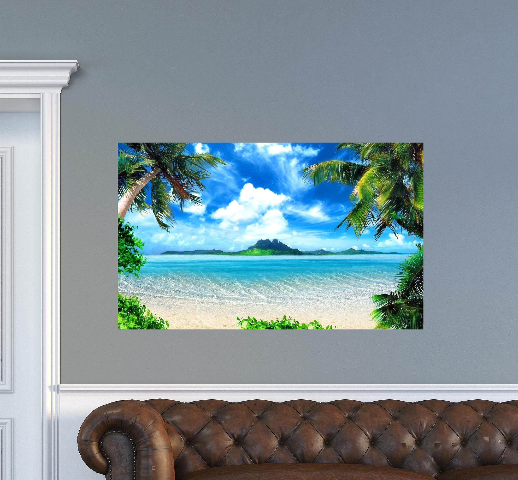 Tropical Wall Decal Beach Wall Decal Beach Decals Palm Etsy