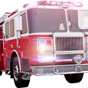 Fire Truck Fire Engine Wall Decal Removable Fabric Vinyl Rescue Vehicle Wall Sticker for Boys Room Wall Decor