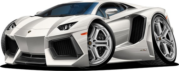 Lamborghini Aventador V12 Wall Decal, 3D Cartoon Car, Luxury Exotic Hyper  Lambo, Removable Vinyl Wall Stickers for Boys Room NEW COLORS -   Österreich