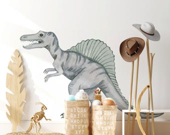 Spinosaurus Wall Decal, Dinosaur Wall Art for Kids Room, Dinosaur Nursery Decor, Boys Bedroom Wall Sticker, Peel and Stick Dino Decor