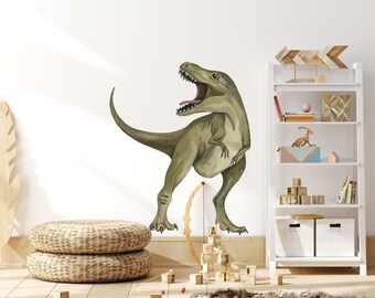 Tyrannosaurus Rex Wall Decal, Dinosaur Wall Art for Kids Room, Boys Bedroom, T-Rex Wall Sticker, Dino Nursery Decor, Peel and Stick Decal