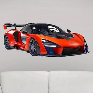 McLaren Senna Hyper Car Wall Decal, Removable Vinyl Wall Sticker, Super Fast Race Car, Boys Bedroom Man Cave Wall Art