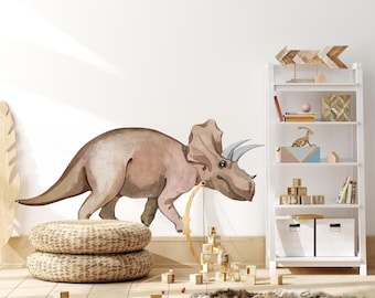 Triceratops Wall Decal, Dinosaur Wall Art for Kids Room, Boys Bedroom, Dinosaur Wall Sticker, Boys Dino Nursery Room Decor, Peel and Stick