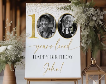 Gold Number 100th Welcome Sign Template, Modern 100th Welcome Sign ...