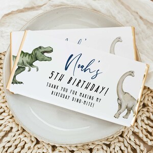 Dinosaur Candy Bar Wrappers, Dinosaur Chocolate Wrapper, Dino Birthday Party Favors, TRex Chocolate Wrapper, Hershey Label Printable