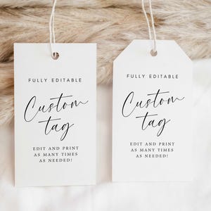 Edytowalny szablon etykiet, drukowana etykieta na prezent, spersonalizowana etykieta z kaligrafią, minimalistyczne przyjęcie weselne z okazji baby shower, natychmiastowe pobranie