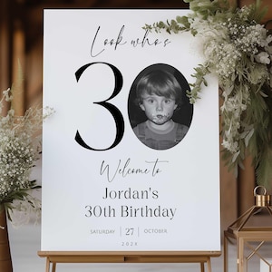 30th Birthday Welcome Sign: Photo Template (Digital Download)