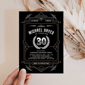 Whiskey verjaardagsuitnodiging, 30e verjaardag uitnodigen voor mannen, 30e verjaardagsuitnodiging, Scotch Adult Birthday Evite, Instant download afdrukbaar