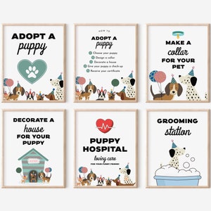 Puppy Party Games, Adopt a Puppy Party, Dog Adoption Birthday Party, Dog Lover Birthday, Instant Download, Not Editable, Puppy Pawty Signs