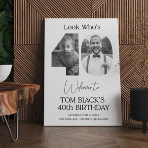 Plaque de bienvenue 40e anniversaire, 40e plaque Look Who&#39;s 40e anniversaire, décoration 40e anniversaire pour homme, affiche 40e anniversaire