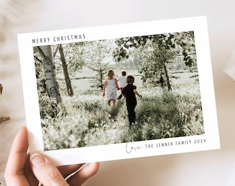 Editable Merry Christmas Photo Card Template, Minimalist Design