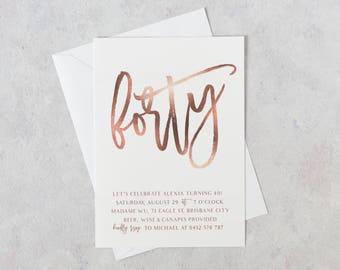 40th birthday invitations etsy