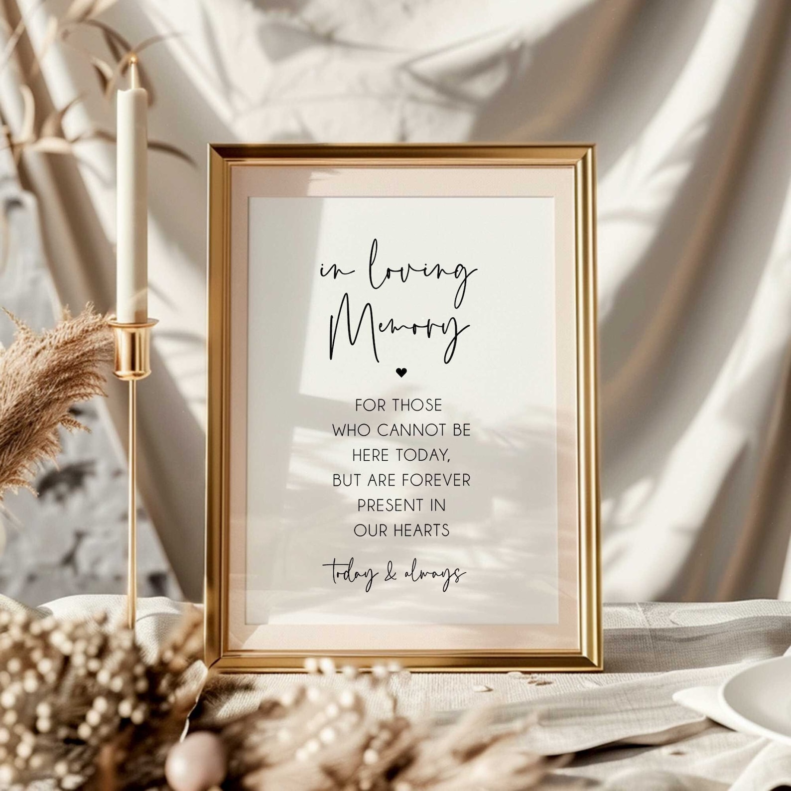 Modern Minimalist in Loving Memory Sign Template, Modern Forever in Our ...