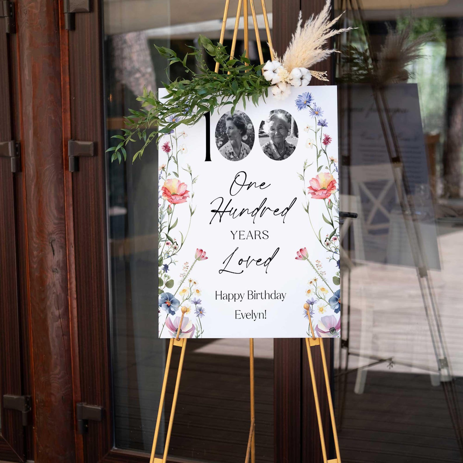 100th Birthday Party Welcome Sign, 100 Years Loved Sign, Centenarian ...