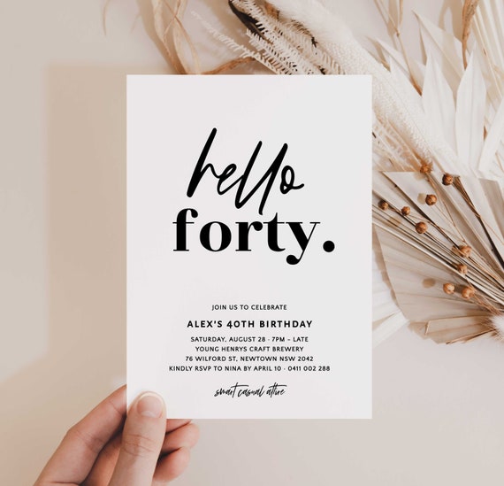 40th invitation cheap