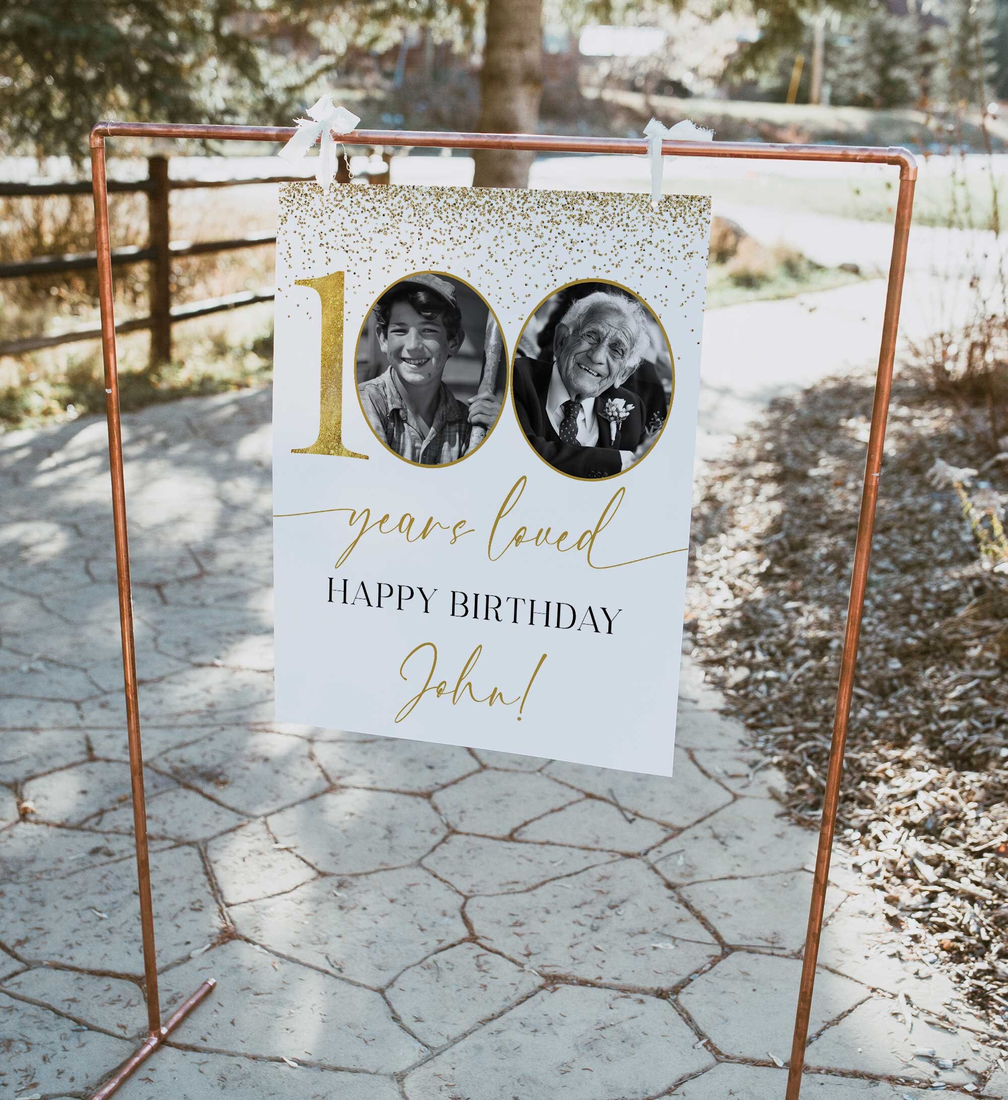 100 Years Loved Sign for Men, 100th Birthday Welcome Sign for Male ...