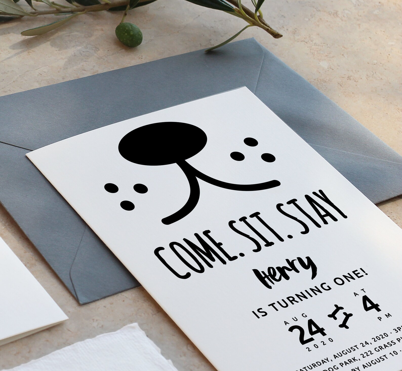 Dog Party Invitation Dog Invitations Puppy Party - Etsy