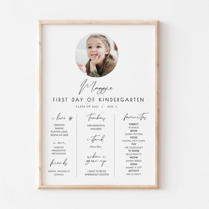 First Day of School Sign, Easy DIY Printable Editable 1st Day Back to School Keepsake Printable Poster Customizable Print at home Download