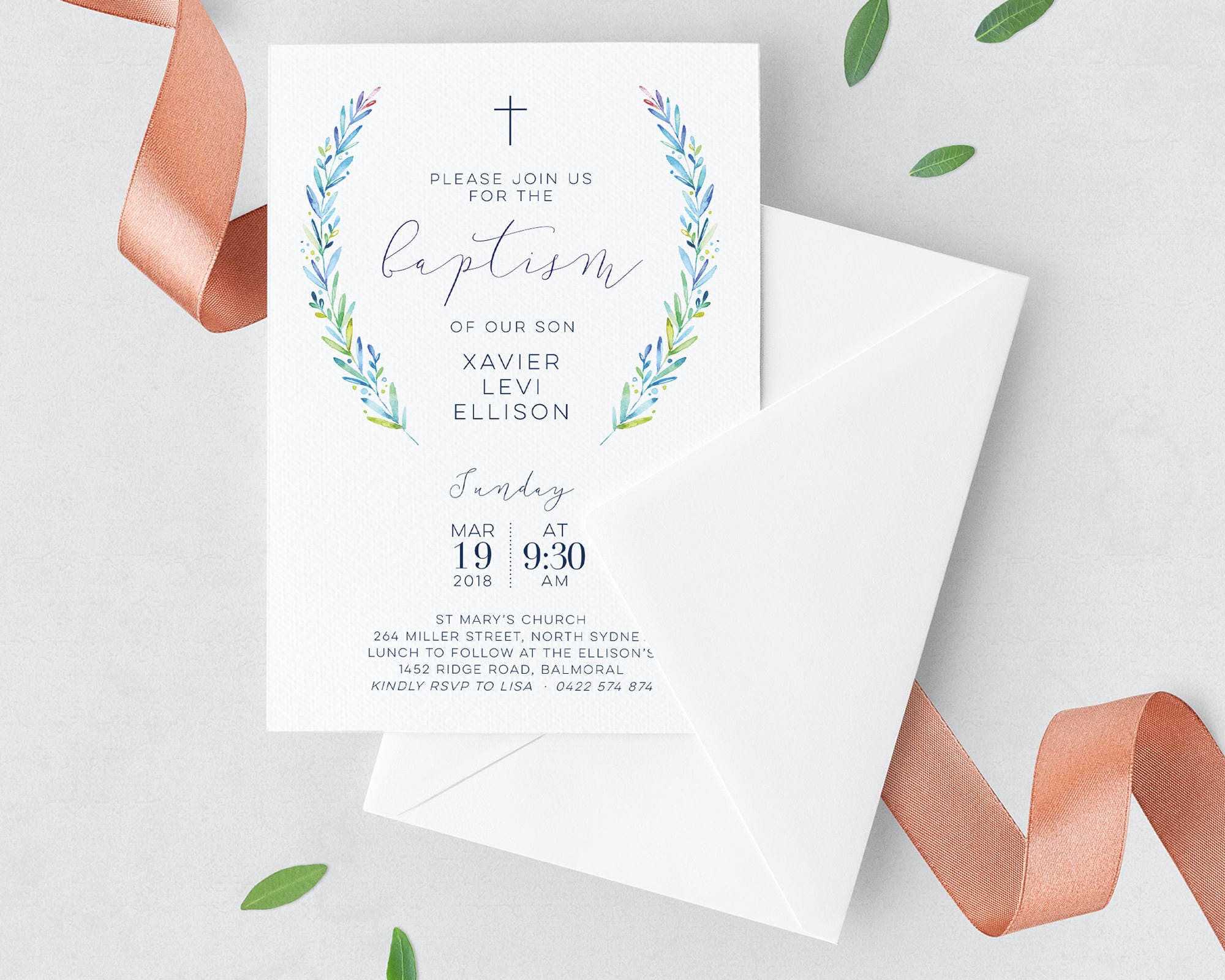 Baptism Invitation Boy Baptism Invitation Boy Baptism Etsy Australia