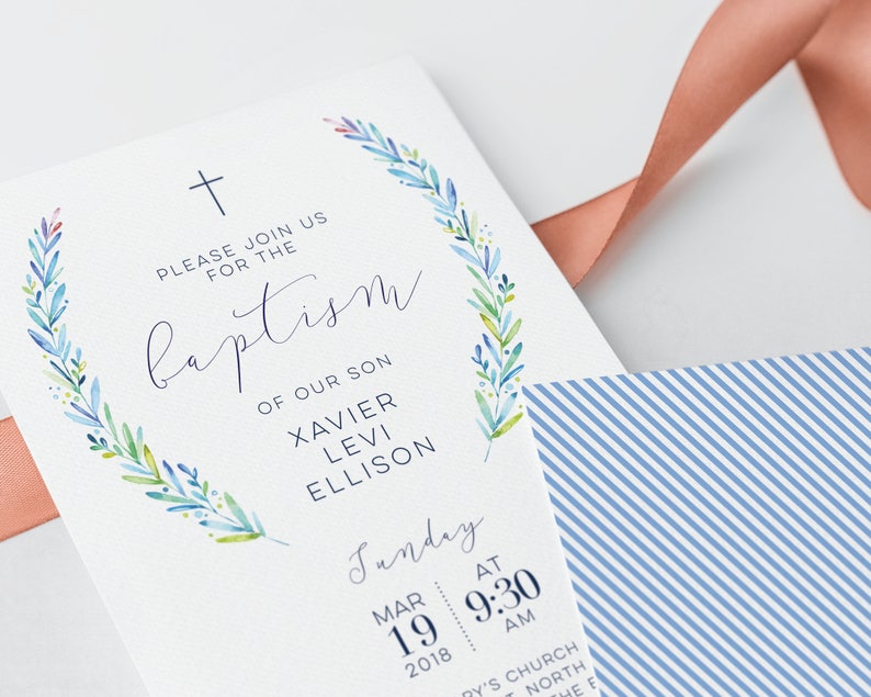 Baptism Invitation Boy Baptism Invitation Boy Baptism Etsy Australia