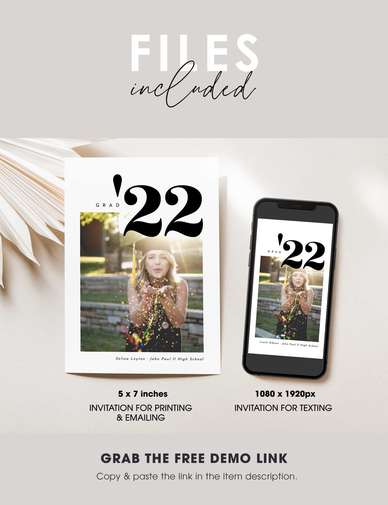 Grad 22 Minimal Photo High School Graduation Announcement - Etsy