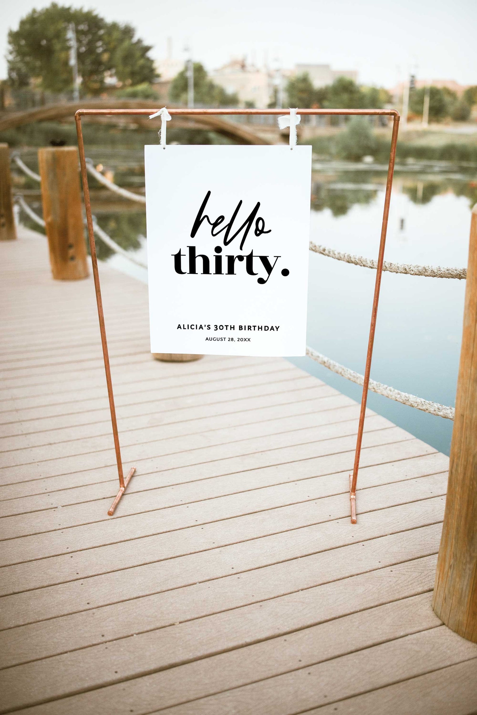 Minimalist HELLO THIRTY 30th Birthday Party Welcome Sign, Hello 30 ...