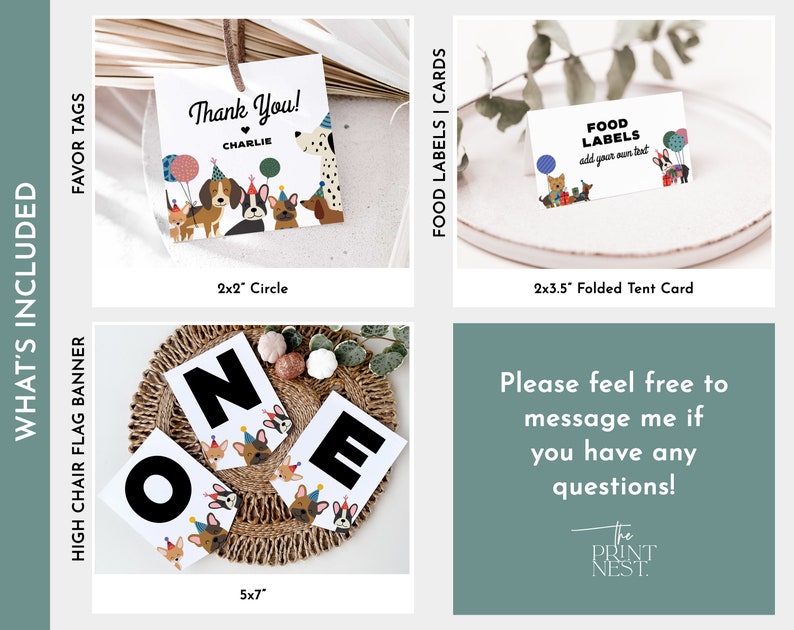 Puppy Birthday Bundle, Dog Party Invitation Bundle, Editable Dog Birthday Invitation, Dog 1st 2nd 3rd 4th 5th 6th Birthday, Puppy Pawty image 5
