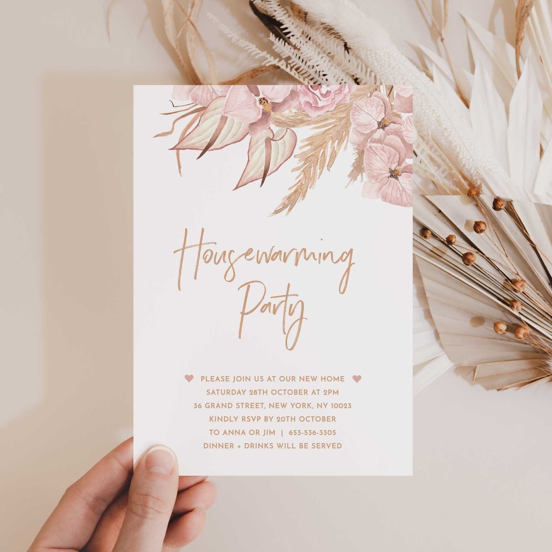 Boho Housewarming Party Invitation Template, Housewarming Party Invites ...