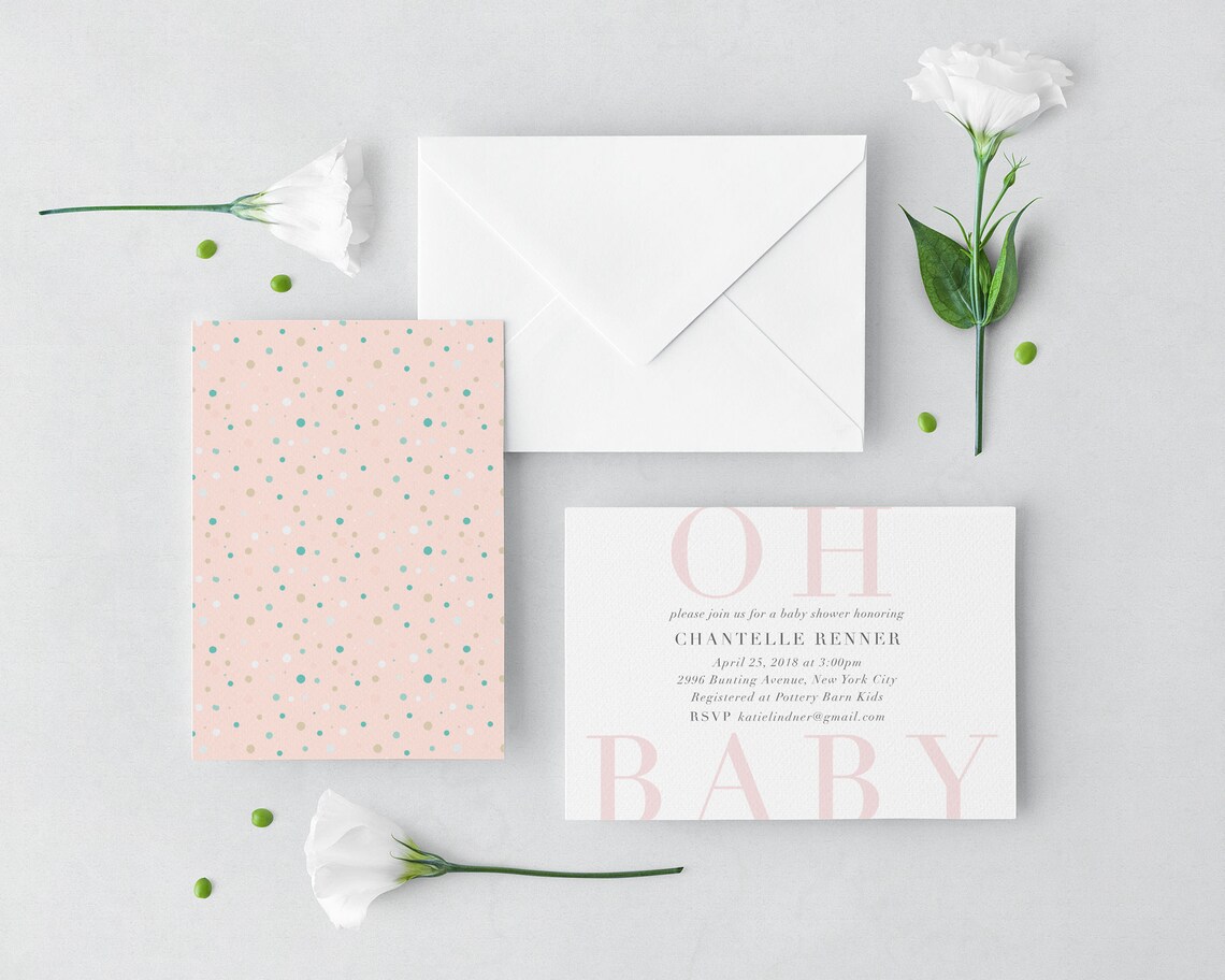 Simple Baby Shower Invitation 'oh Baby' Shower Etsy Australia