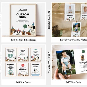 Puppy Birthday Bundle, Dog Party Invitation Bundle, Editable Dog Birthday Invitation, Dog 1st 2nd 3rd 4th 5th 6th Birthday, Puppy Pawty image 3