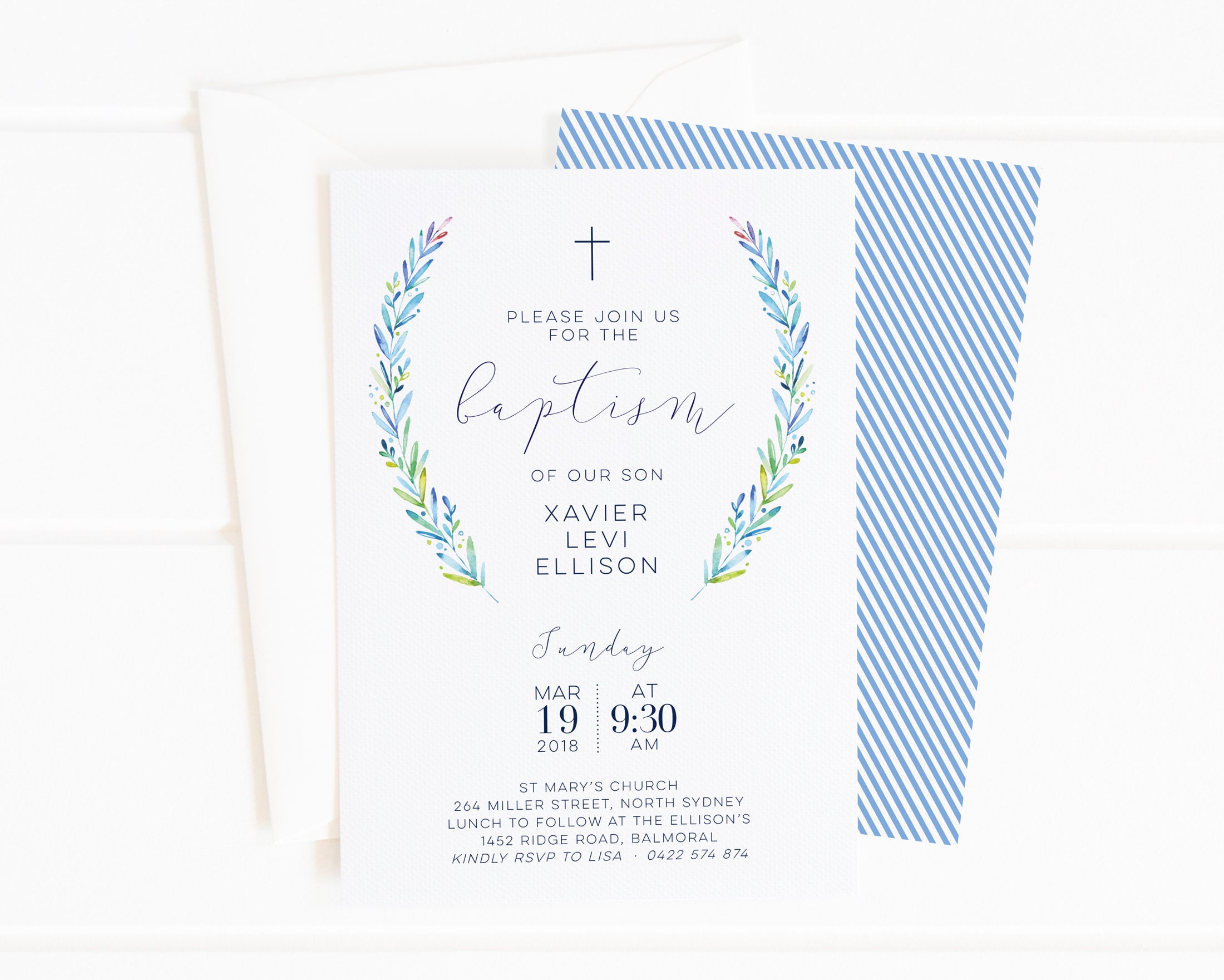 Baptism Invitation Boy Baptism Invitation Boy Baptism Etsy Australia