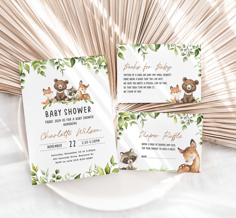 Woodland Baby Shower Thank You Tags Printable Baby Shower Etsy