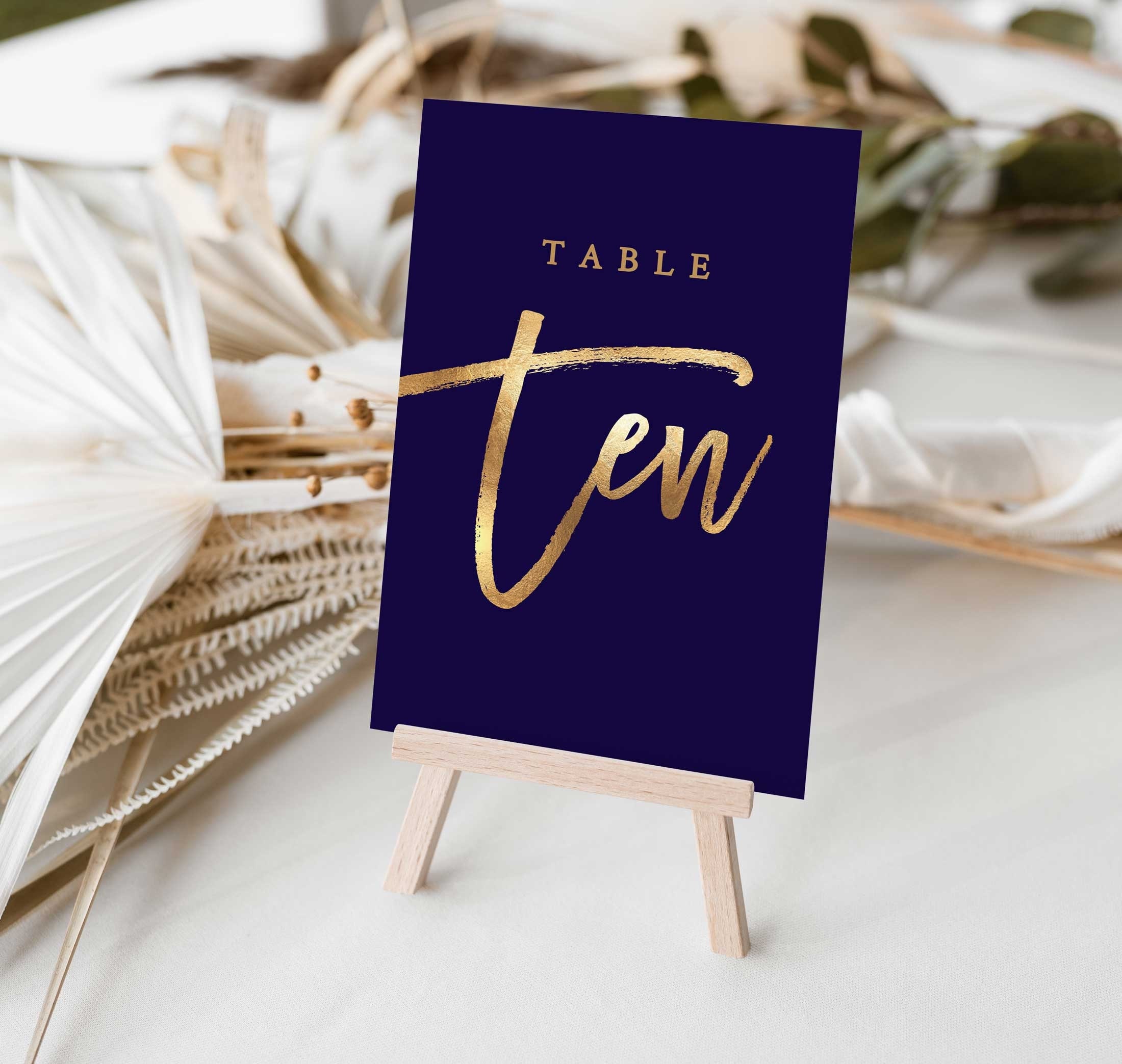 Floating Table Number Gold Navy and Gold Table Numbers Printable Template, Wedding Table Numbers ...