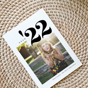 Grad 22 Minimal Photo High School Graduation Announcement, Graduation ...