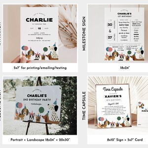 Puppy Birthday Bundle, Dog Party Invitation Bundle, Editable Dog Birthday Invitation, Dog 1st 2nd 3rd 4th 5th 6th Birthday, Puppy Pawty image 2