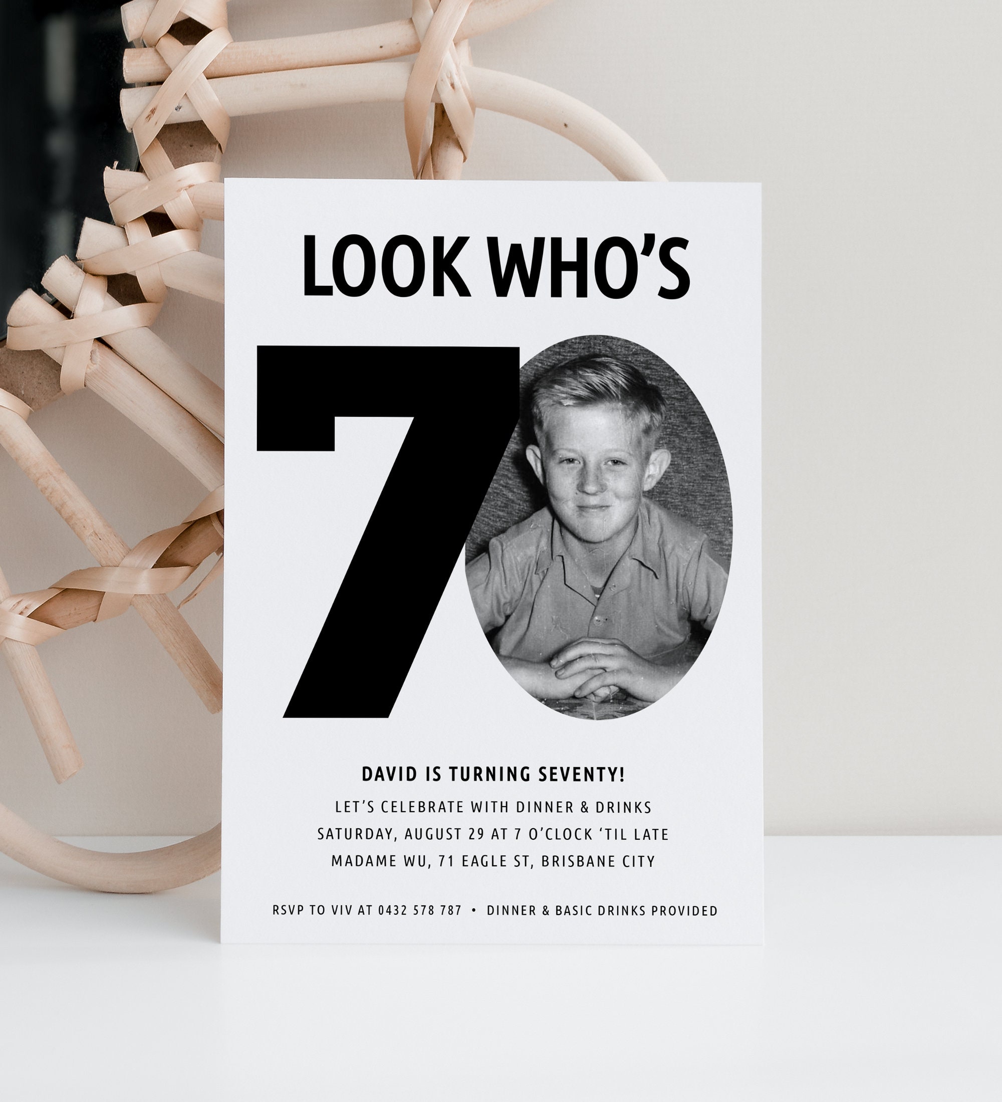 70th Invitation With Photo Look Who's 70 70th Birthday | Etsy Australia