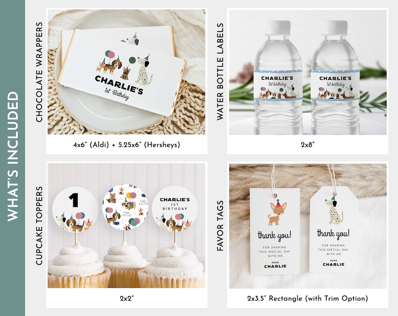 Puppy Birthday Bundle, Dog Party Invitation Bundle, Editable Dog Birthday Invitation, Dog 1st 2nd 3rd 4th 5th 6th Birthday, Puppy Pawty image 4