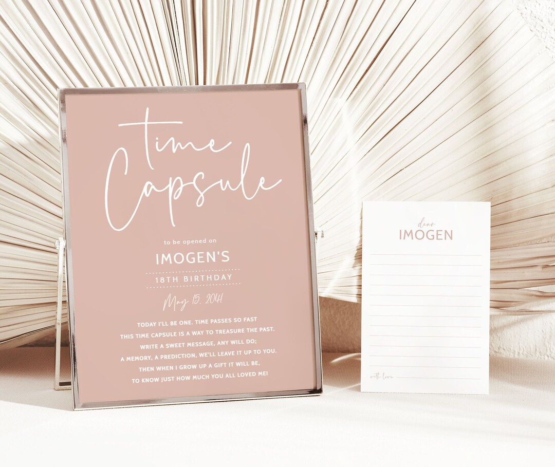 AYA Modern Minimalist Time Capsule First Birthday, 1st Birthday Time ...