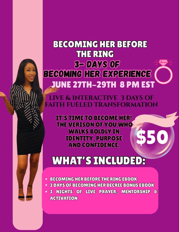 Becoming Her Before The Ring 3 Days of Becoming Her Experience