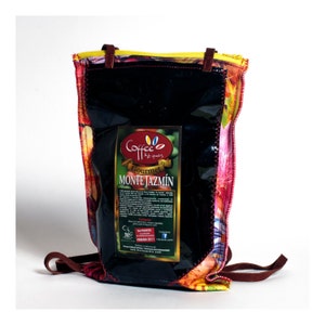 Sacchetti di caffè upcycled, interno foderato con tessuto di cotone, sacchetto di caffè con cinghie di cuoio, accessori per caffè, caffè, cosmetici, Pencil Case