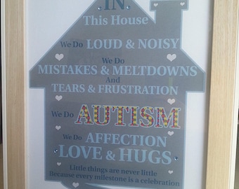 Autism Poem Word Art Home Picture Print