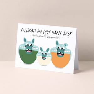 Congrats on Your Happy Baby | Illustrated Greeting Card, Hand Drawn, Handmade, Newborn Celebration, Baby Shower, Designed & Made in Sydney
