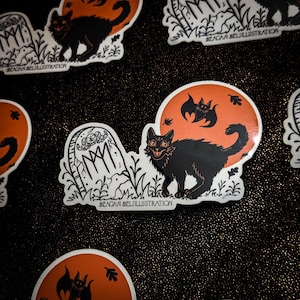 Sticker en vinyle Chat noir sur ma tombe