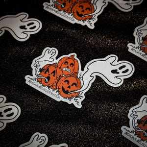 Vinylsticker Halloween-pompoenstapel