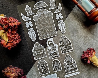 Cemetery Stroll on All Hallows Eve Sticker Sheet