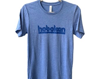 Hoboken t-shirt - blue on blue