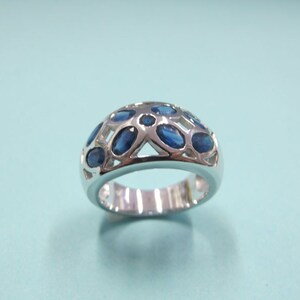 925 sterling silver ring with sapphire