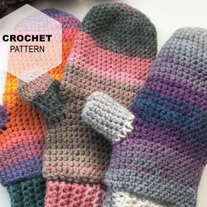 Crochet mitts mittens pattern.Simple Beginners Crochet Adult Mittens (PDF Pattern) downloadable crochet pattern, instant download.