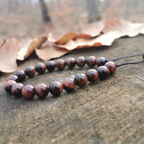 Bracelet en Oeil de Taureau avec fermeture tissée type Mala